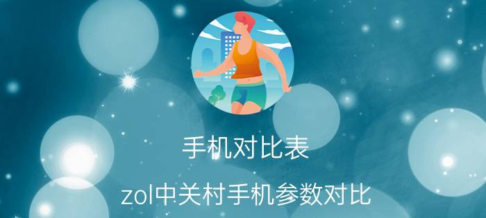 手机对比表（zol中关村手机参数对比）