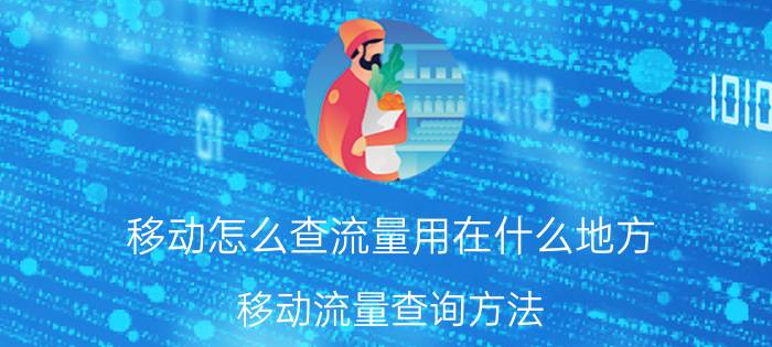 移动怎么查流量用在什么地方（移动流量查询方法）