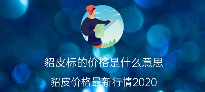 貂皮标的价格是什么意思（貂皮价格最新行情2020）