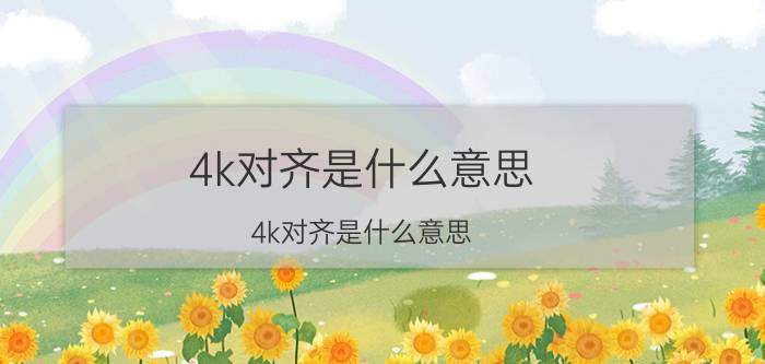 4k对齐是什么意思（4k对齐是什么意思）