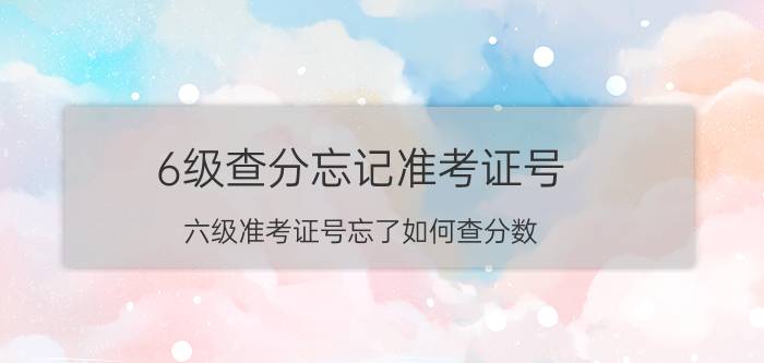 6级查分忘记准考证号（六级准考证号忘了如何查分数）