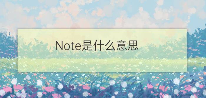 Note是什么意思