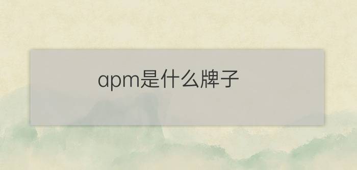 apm是什么牌子