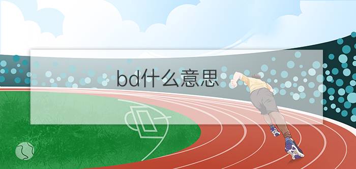 bd什么意思