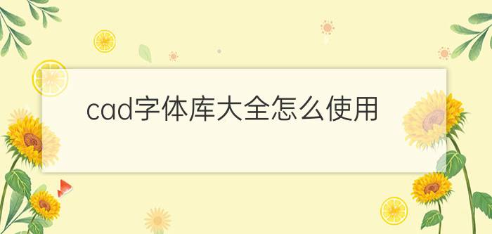 cad字体库大全怎么使用?cad字体库大全使用方法