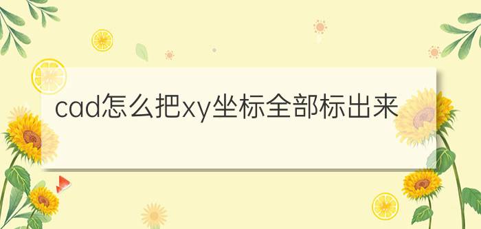 cad怎么把xy坐标全部标出来