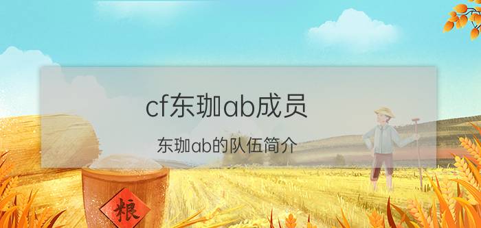 cf东珈ab成员（东珈ab的队伍简介）