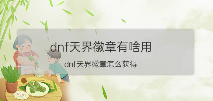 dnf天界徽章有啥用(dnf天界徽章怎么获得)