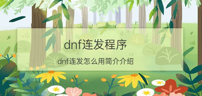 dnf连发程序（dnf连发怎么用简介介绍）