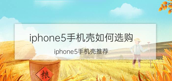 iphone5手机壳如何选购？iphone5手机壳推荐