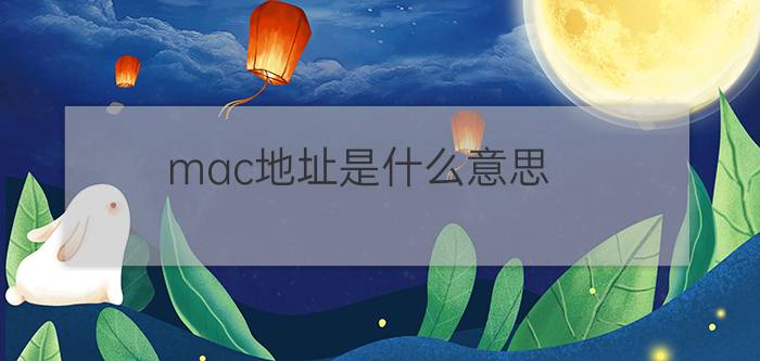 mac地址是什么意思