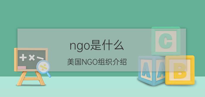 ngo是什么（美国NGO组织介绍）