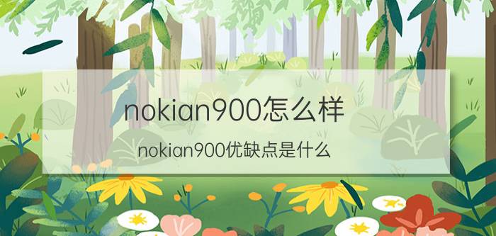 nokian900怎么样？nokian900优缺点是什么