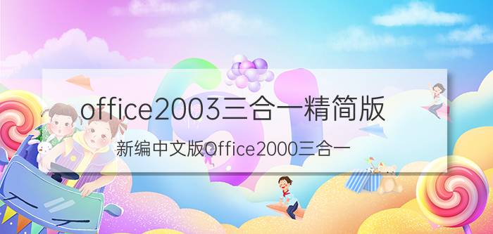 office2003三合一精简版（新编中文版Office2000三合一）