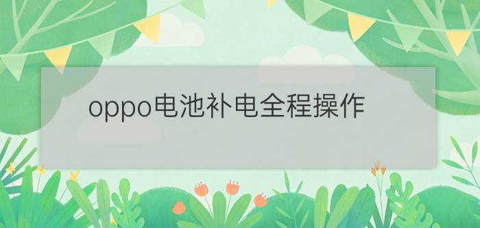 oppo电池补电全程操作