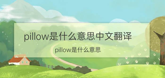 pillow是什么意思中文翻译（pillow是什么意思）