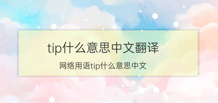 tip什么意思中文翻译,网络用语tip什么意思中文