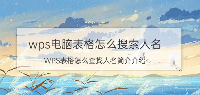 wps电脑表格怎么搜索人名（WPS表格怎么查找人名简介介绍）