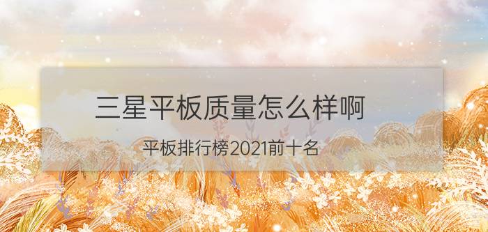 三星平板质量怎么样啊（平板排行榜2021前十名）