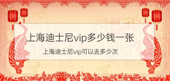 上海迪士尼vip多少钱一张（上海迪士尼vip可以去多少次）