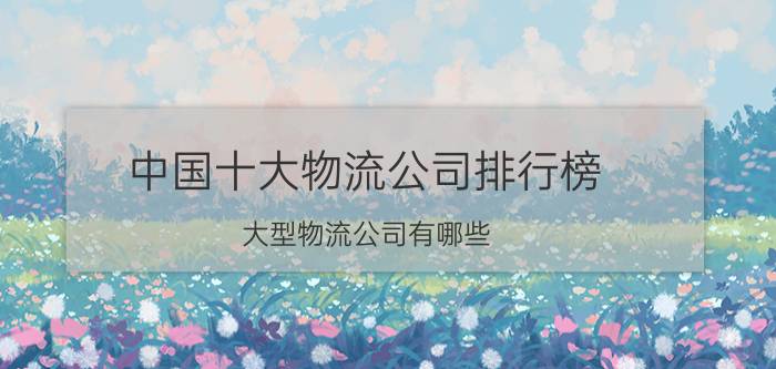 中国十大物流公司排行榜（大型物流公司有哪些）