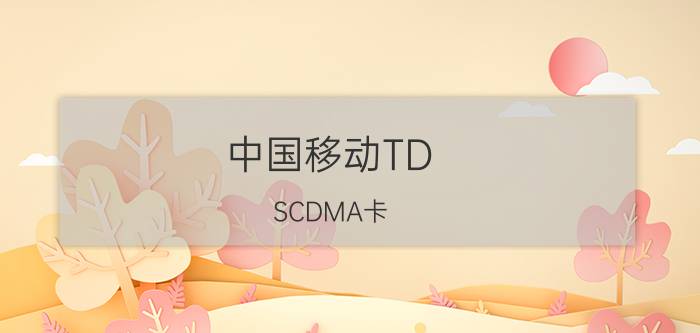 中国移动TD-SCDMA卡（移动TD-SCDMA卡是什么意思啊）