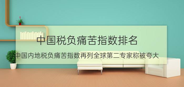 中国税负痛苦指数排名（中国内地税负痛苦指数再列全球第二专家称被夸大）