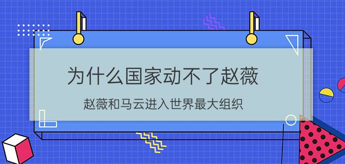 为什么国家动不了赵薇(赵薇和马云进入世界最大组织)