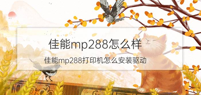 佳能mp288怎么样(佳能mp288打印机怎么安装驱动)