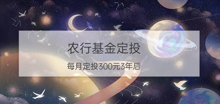 农行基金定投（每月定投300元3年后）