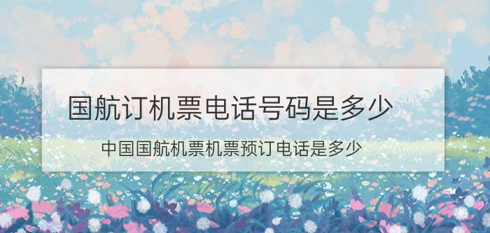 国航订机票电话号码是多少（中国国航机票机票预订电话是多少）