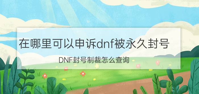 在哪里可以申诉dnf被永久封号（DNF封号制裁怎么查询,免费申诉解封地下城）