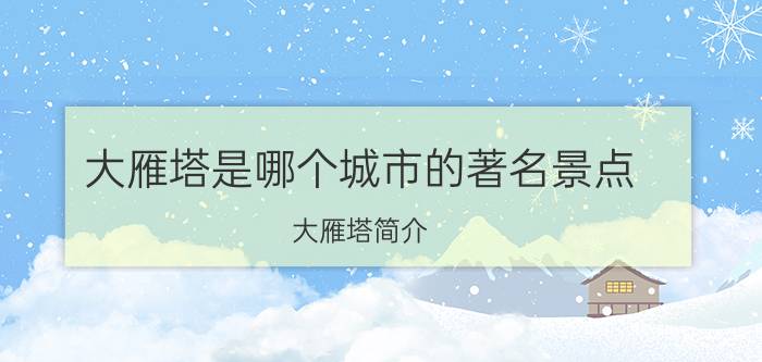 大雁塔是哪个城市的著名景点（大雁塔简介）