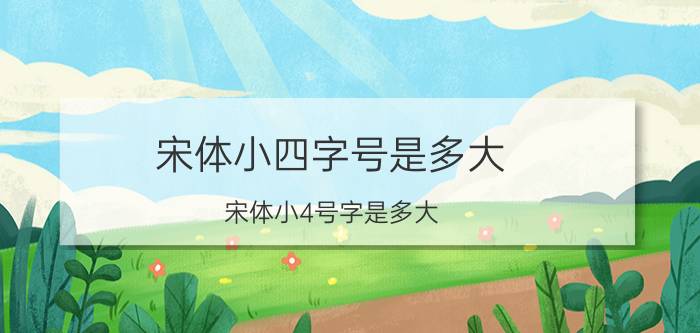 宋体小四字号是多大(宋体小4号字是多大)