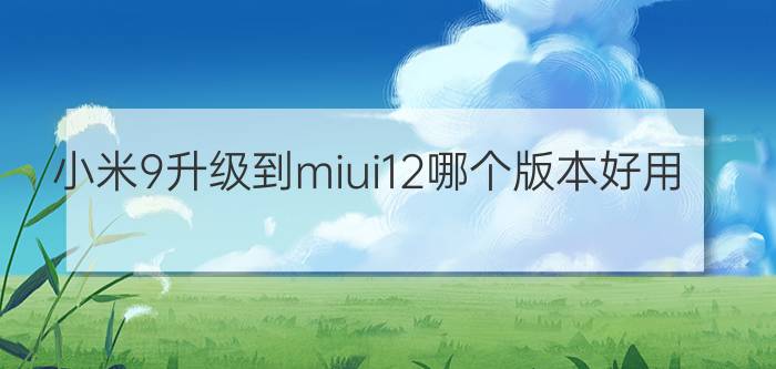 小米9升级到miui12哪个版本好用