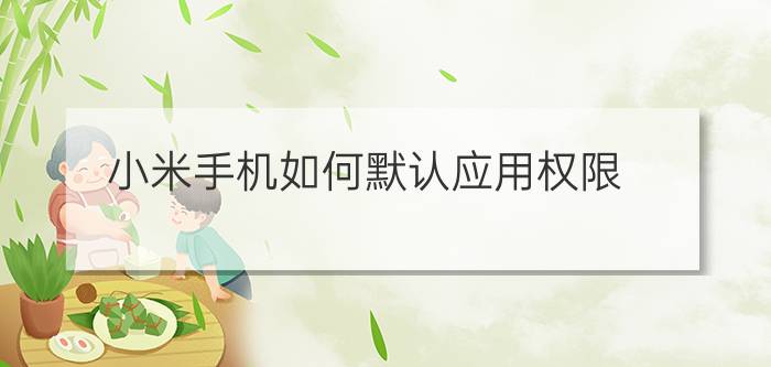 小米手机如何默认应用权限