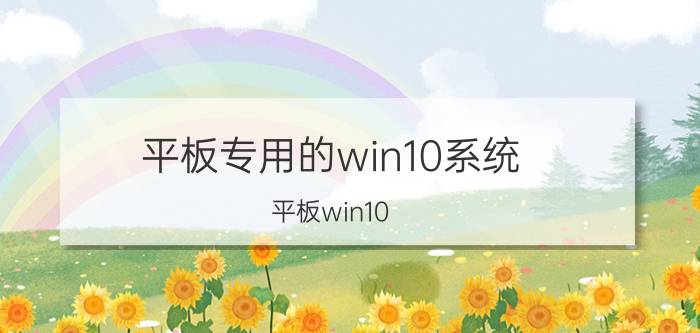 平板专用的win10系统（平板win10(win10系统的平板)）