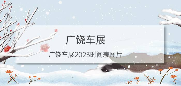 广饶车展(广饶车展2023时间表图片)