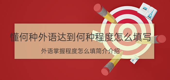 懂何种外语达到何种程度怎么填写（外语掌握程度怎么填简介介绍）