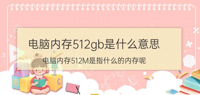 电脑内存512gb是什么意思（电脑内存512M是指什么的内存呢）