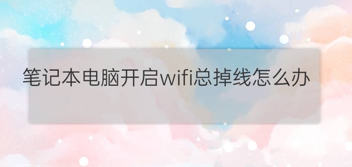 笔记本电脑开启wifi总掉线怎么办