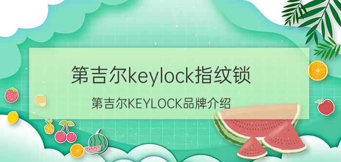 第吉尔keylock指纹锁（第吉尔KEYLOCK品牌介绍）