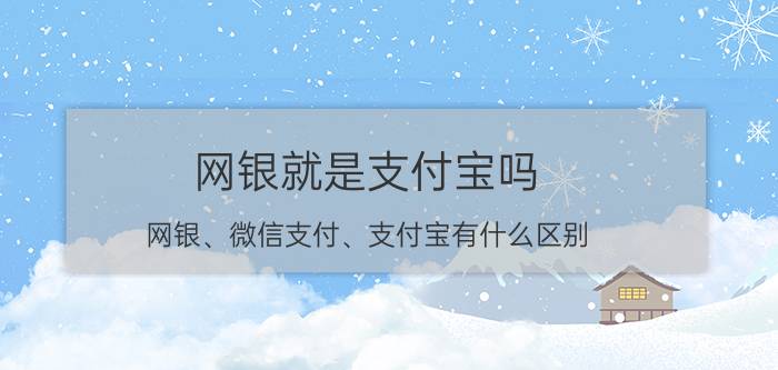 网银就是支付宝吗（网银、微信支付、支付宝有什么区别？）