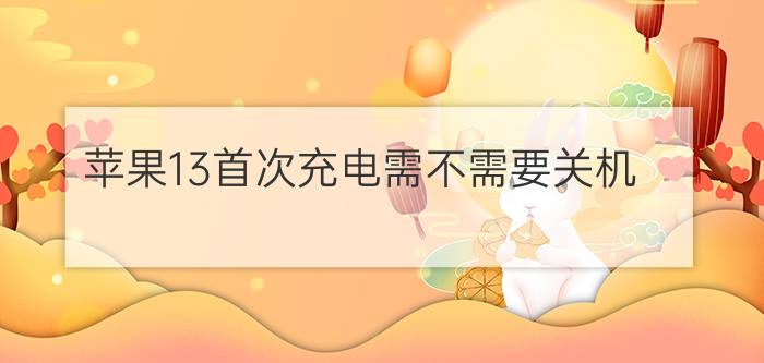 苹果13首次充电需不需要关机