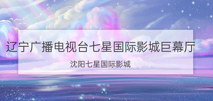 辽宁广播电视台七星国际影城巨幕厅（沈阳七星国际影城）