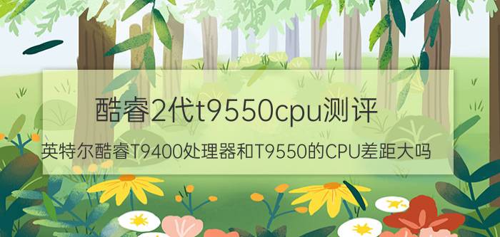 酷睿2代t9550cpu测评（英特尔酷睿T9400处理器和T9550的CPU差距大吗）