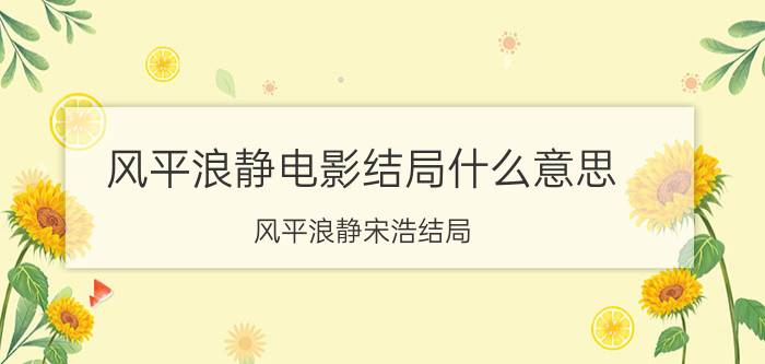 风平浪静电影结局什么意思（风平浪静宋浩结局）