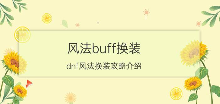 风法buff换装（dnf风法换装攻略介绍）