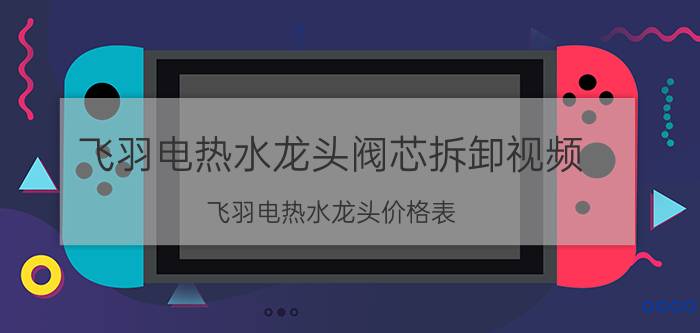 飞羽电热水龙头阀芯拆卸视频（飞羽电热水龙头价格表）