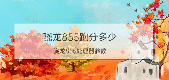 骁龙855跑分多少？骁龙855处理器参数